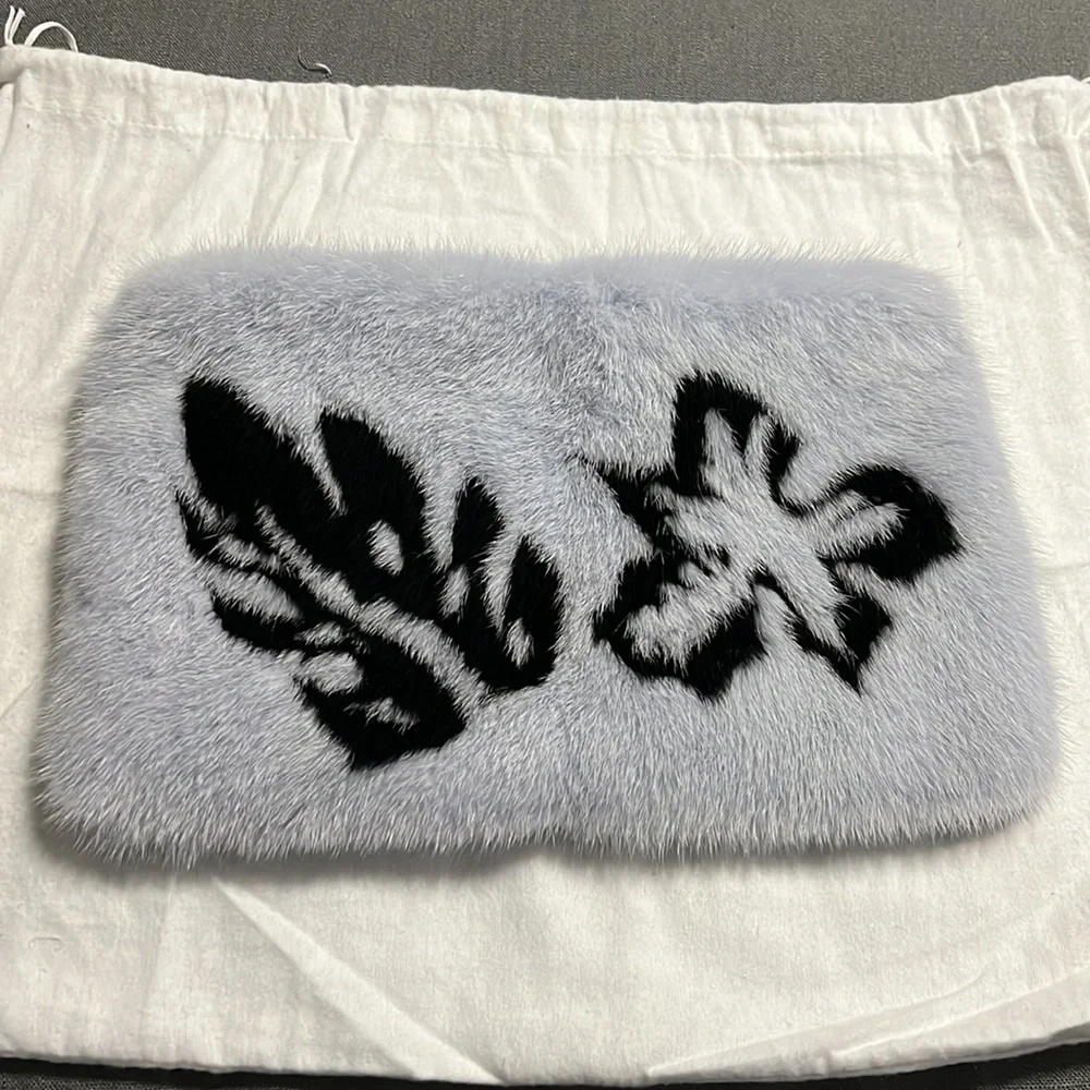 New Prada Mink Fur Pochette Clutch - Picture 2 of 9